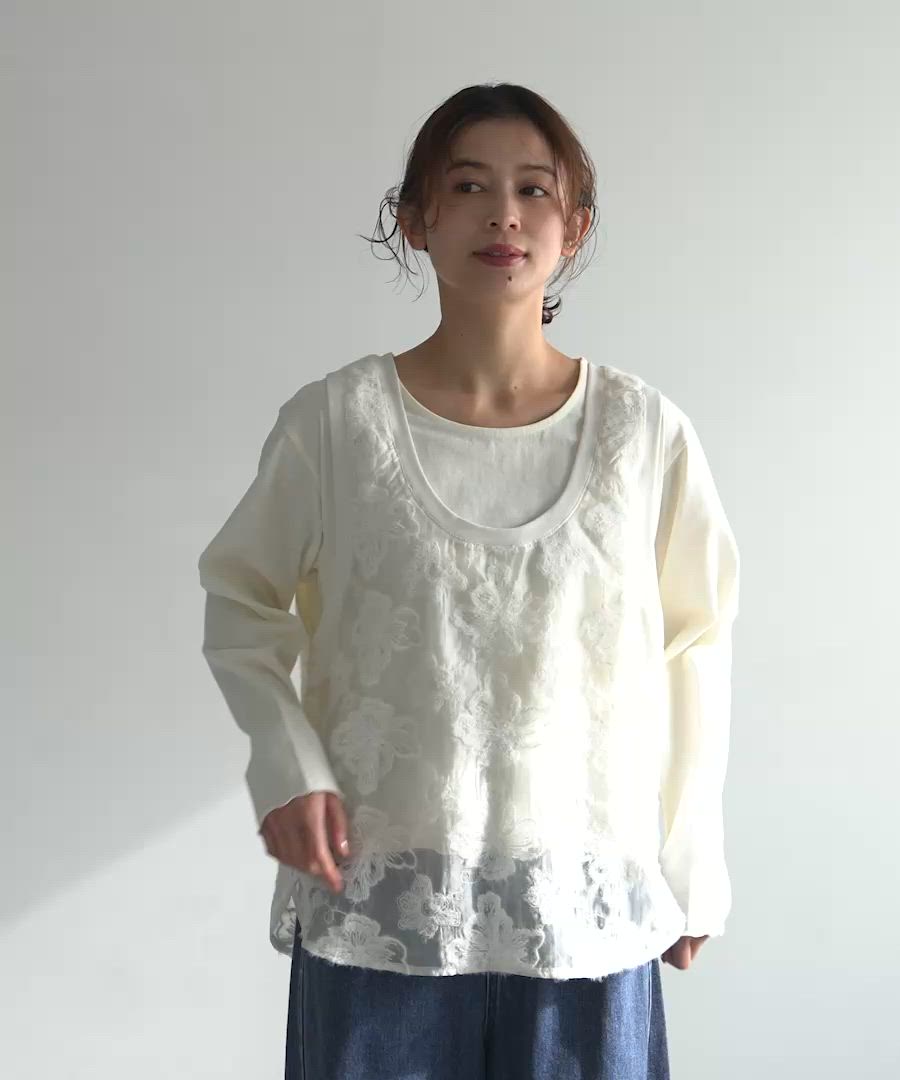 セール】フラワージャガードタンクトップセットプルオーバー（Tシャツ