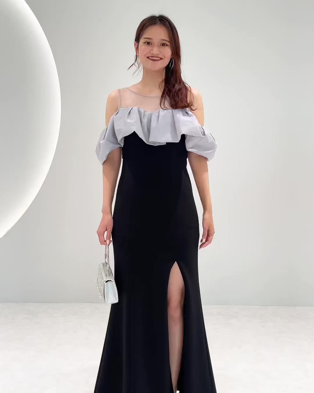 セール】【LEJA LUXE】2WAYストーンペプラムビスチェマーメイドドレス