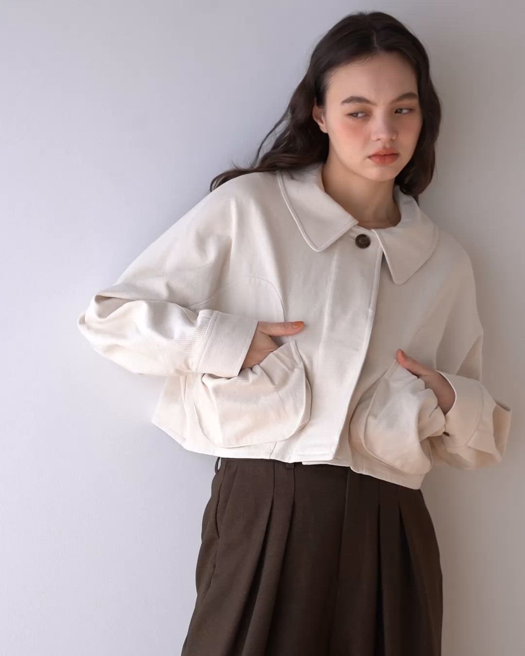 balloon short denim jacket/バルーンショートデニムジャケット