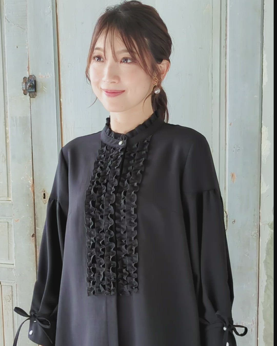 セール】【接触冷感/イージーケア/手洗いOK】フリルブラウス（シャツ