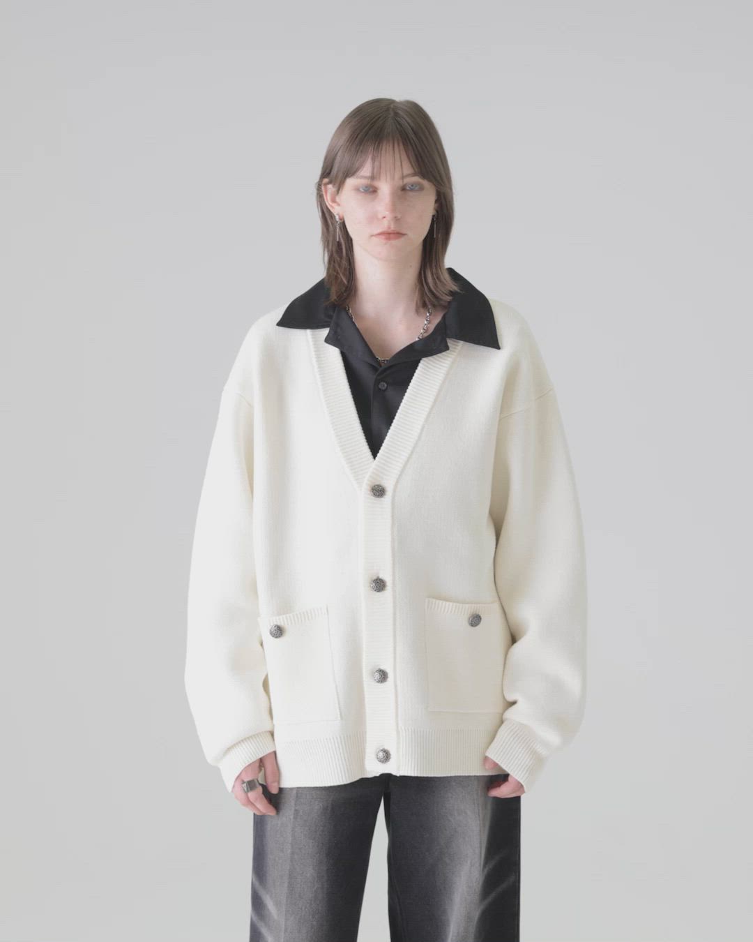 セール】extra quality heavy weight jacquard knit cardigan