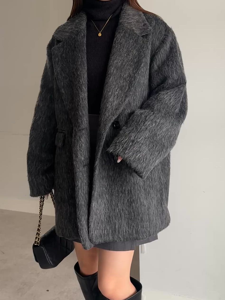 セール】ダブルテーラードシャギージャケットコート（その他アウター