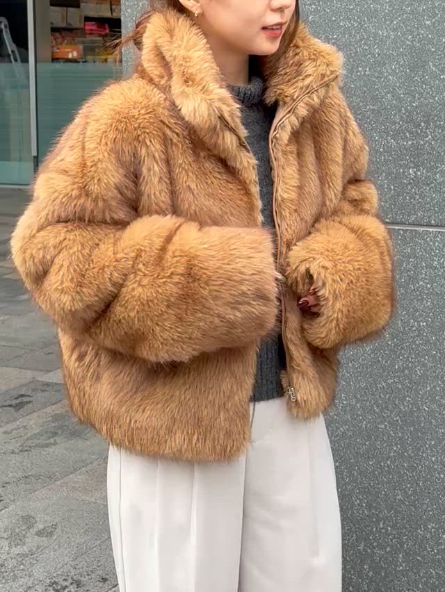 【さらん】MIXカラーファーブルゾン この冬スタイリングの主役にピッタリ！】MIXカラーファーブルゾン