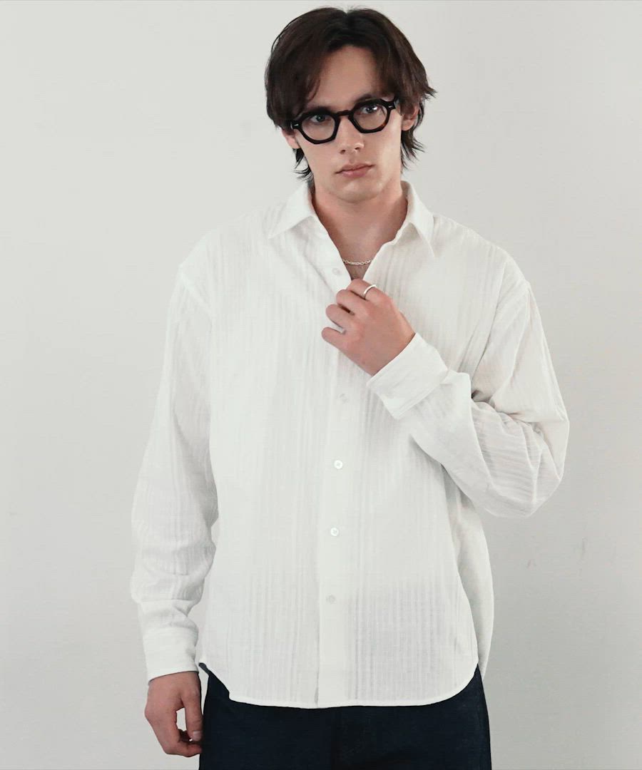 LURAKU】Jacquard Regular Shirt / ジャガードレギュラーシャツ