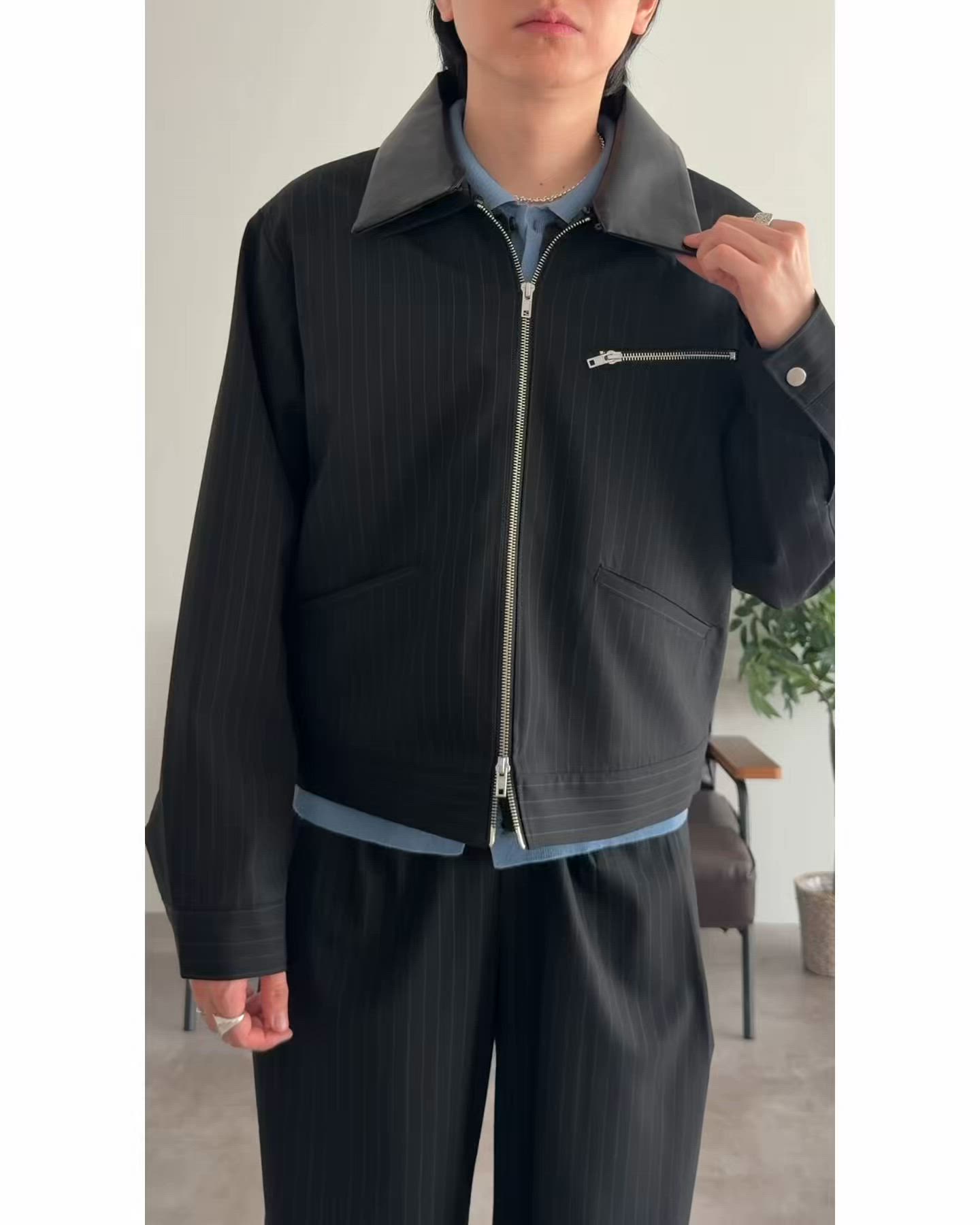 2WAY DOUBLE ZIP STRIPE JACKET/2WAYダブルジップストライプジャケット
