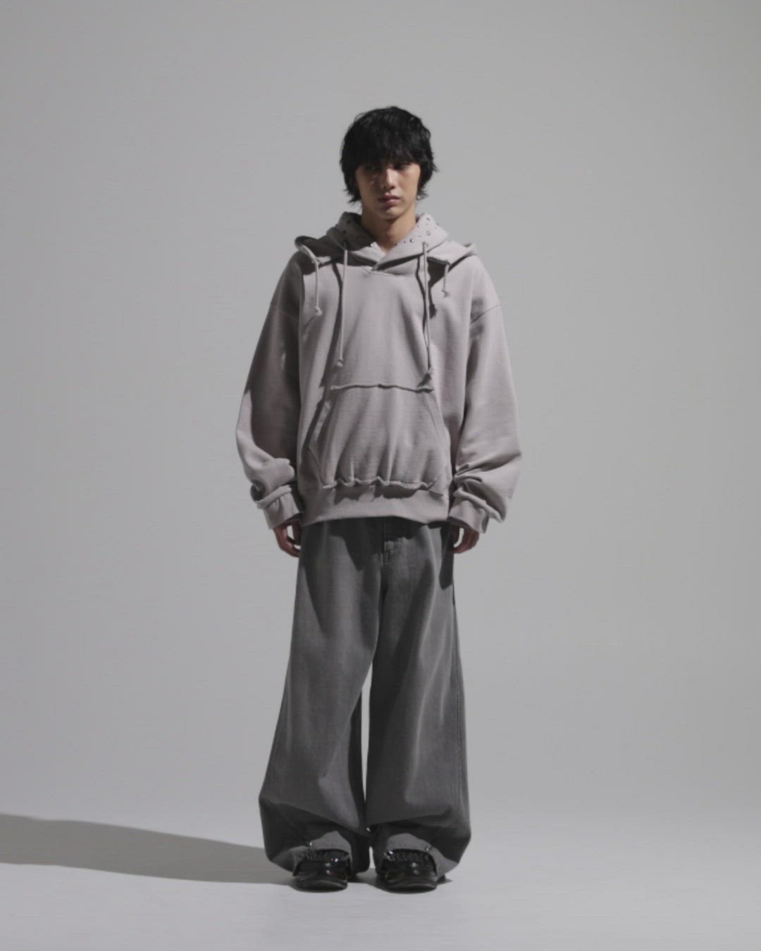 GRANCY】Layered Studded Pullover Hoodie / レイヤードスタッズプル