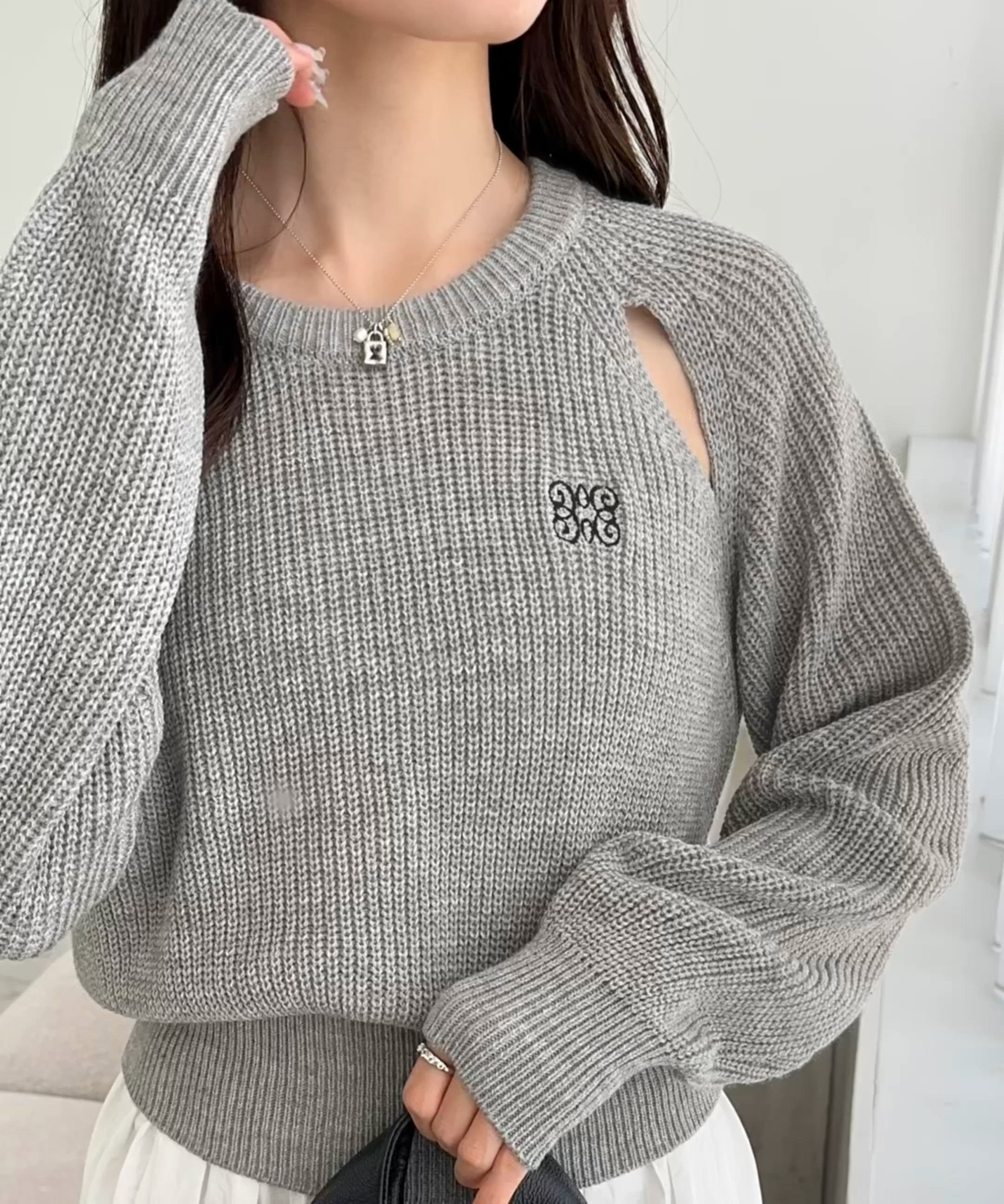 セール】【mily bilet】ヘルシーな肌見せで抜け感をプラス。肩スリット