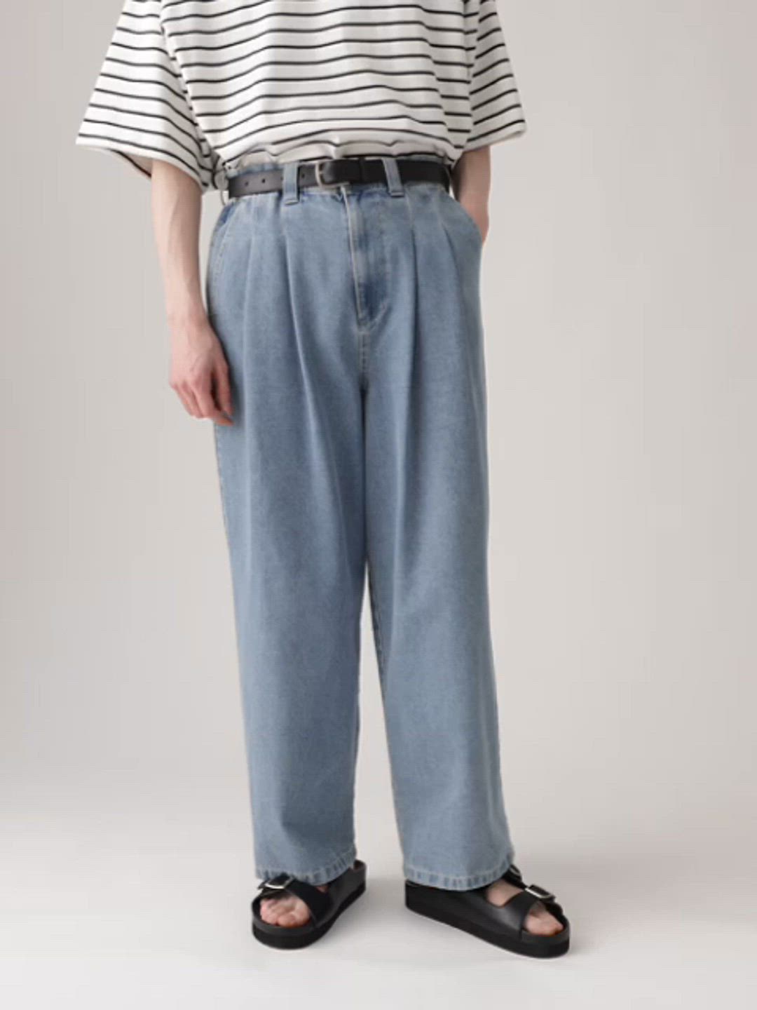 RUUBON】relax wide denim pants / リラックス ワイドデニムパンツ