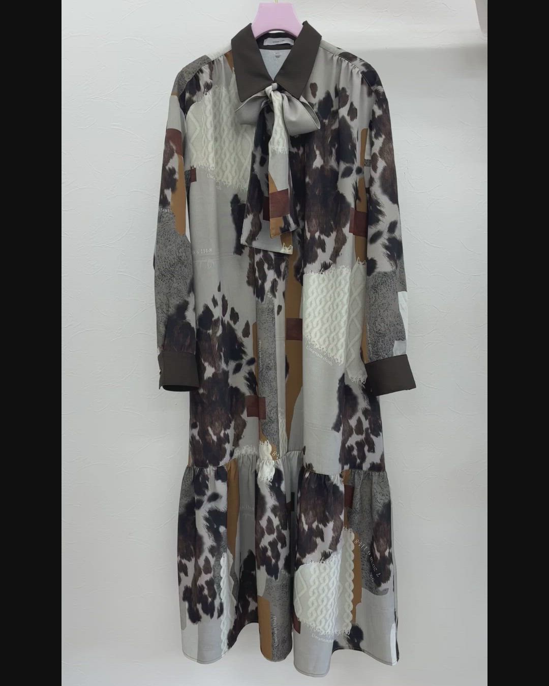 エイミーロウ　カウ柄デニムコラージュptボアカラージャケット　Eimee law Eimee Law（エイミーロウ） コート アウター カウ柄デニムコラージュpt