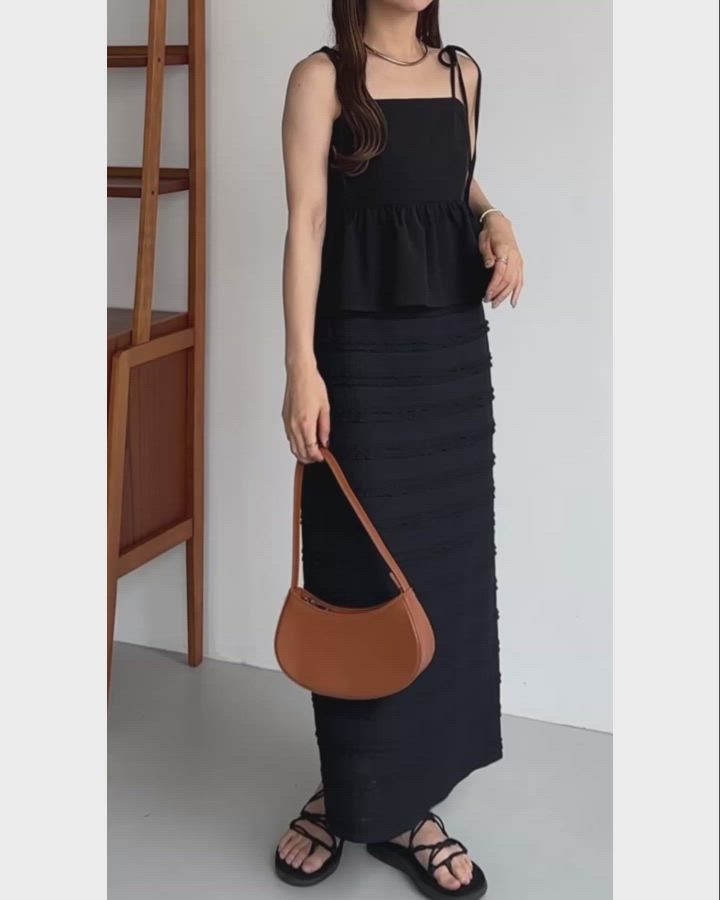 セール】ペプラムキャミビスチェ+フリルスカートSET（セットアップ