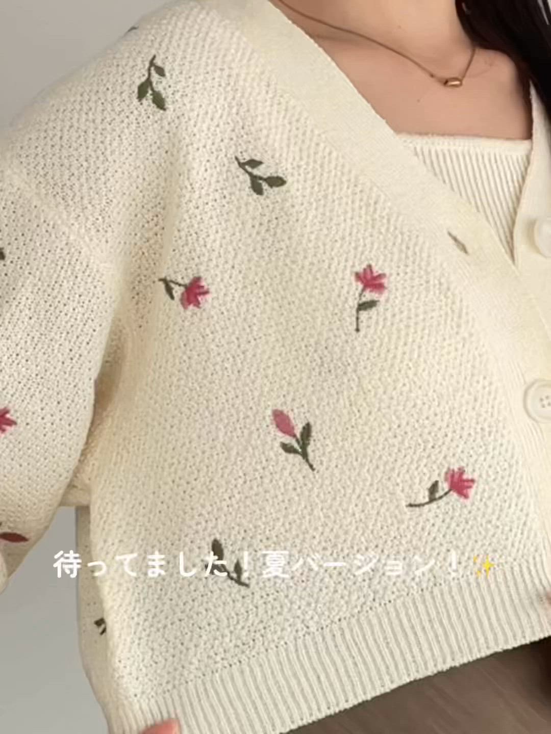 刺繍ニットアンサンブル半袖 713243（カーディガン/ボレロ）｜mysty