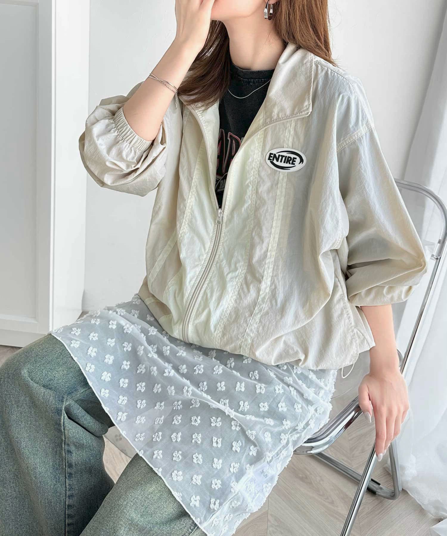 セール】大人のレトロテイスト。配色ライントラックジップブルゾン