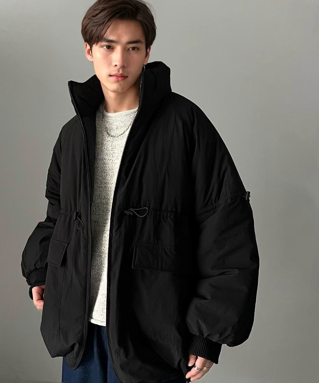 セール】この冬最旬アウター。スタンドドロスト袖ボリューム中綿