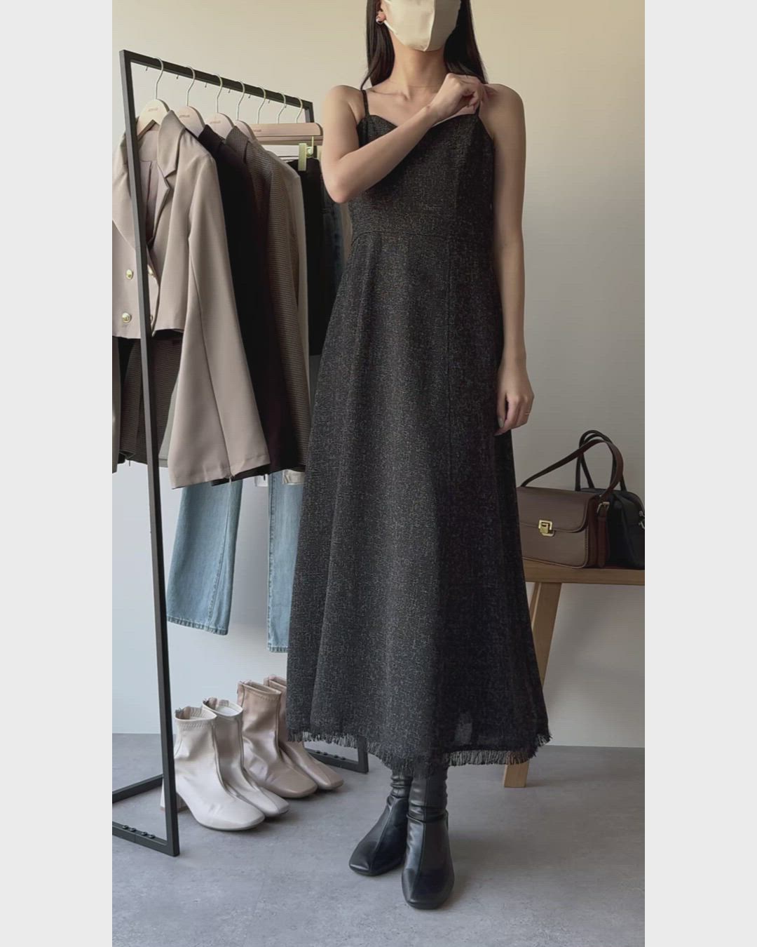 セール】ゴールド釦2wayスリットスリーブショートジャケット