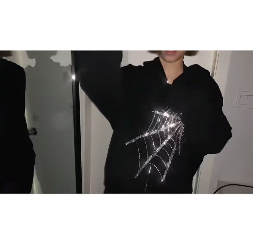 セール】蜘蛛の巣柄ストーンスウェットパーカー（パーカー）｜ViViDAY