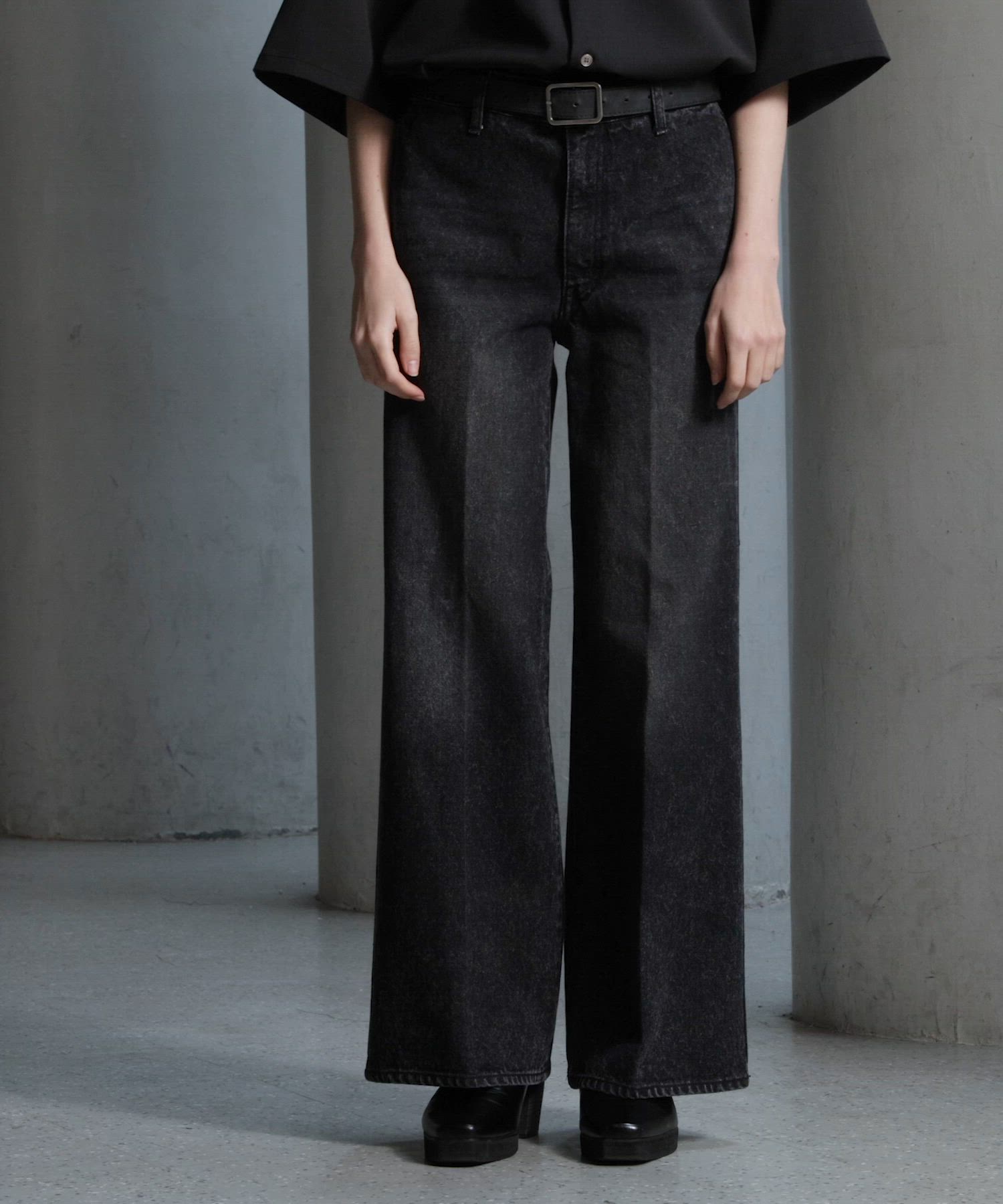 CLEL】Vintage Design Semi-wide Flare Denim Pants / ヴィンテージ