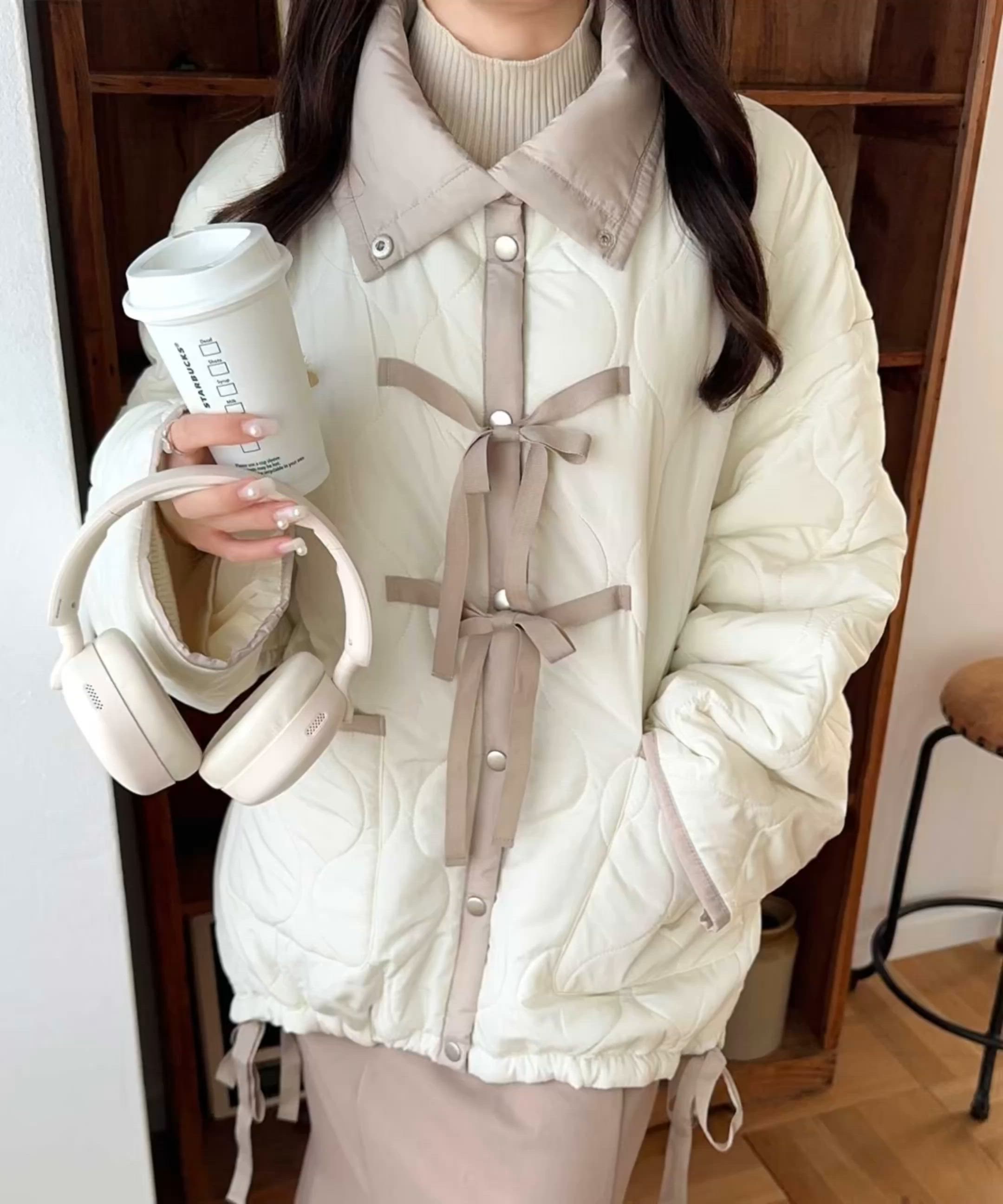 セール】【mily bilet】フェミニンに着こなせる冬アウター。リボン使い