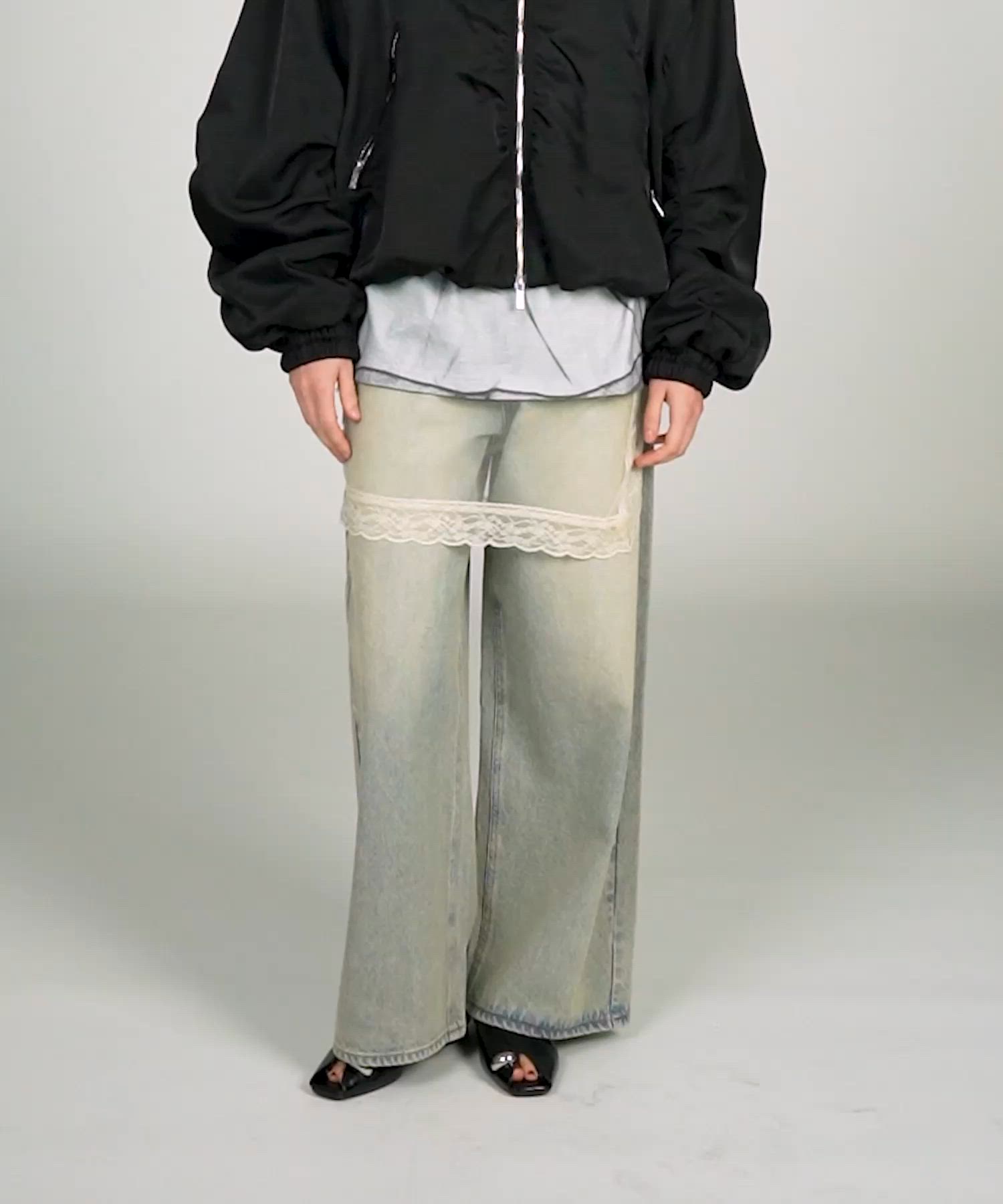チュールスカートレイヤードデニム / Tulle Skirt Layered Denim