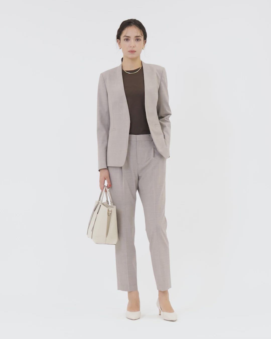 セール】カチリラ ノーラペル ジャケット -ウォッシャブル・ストレッチ