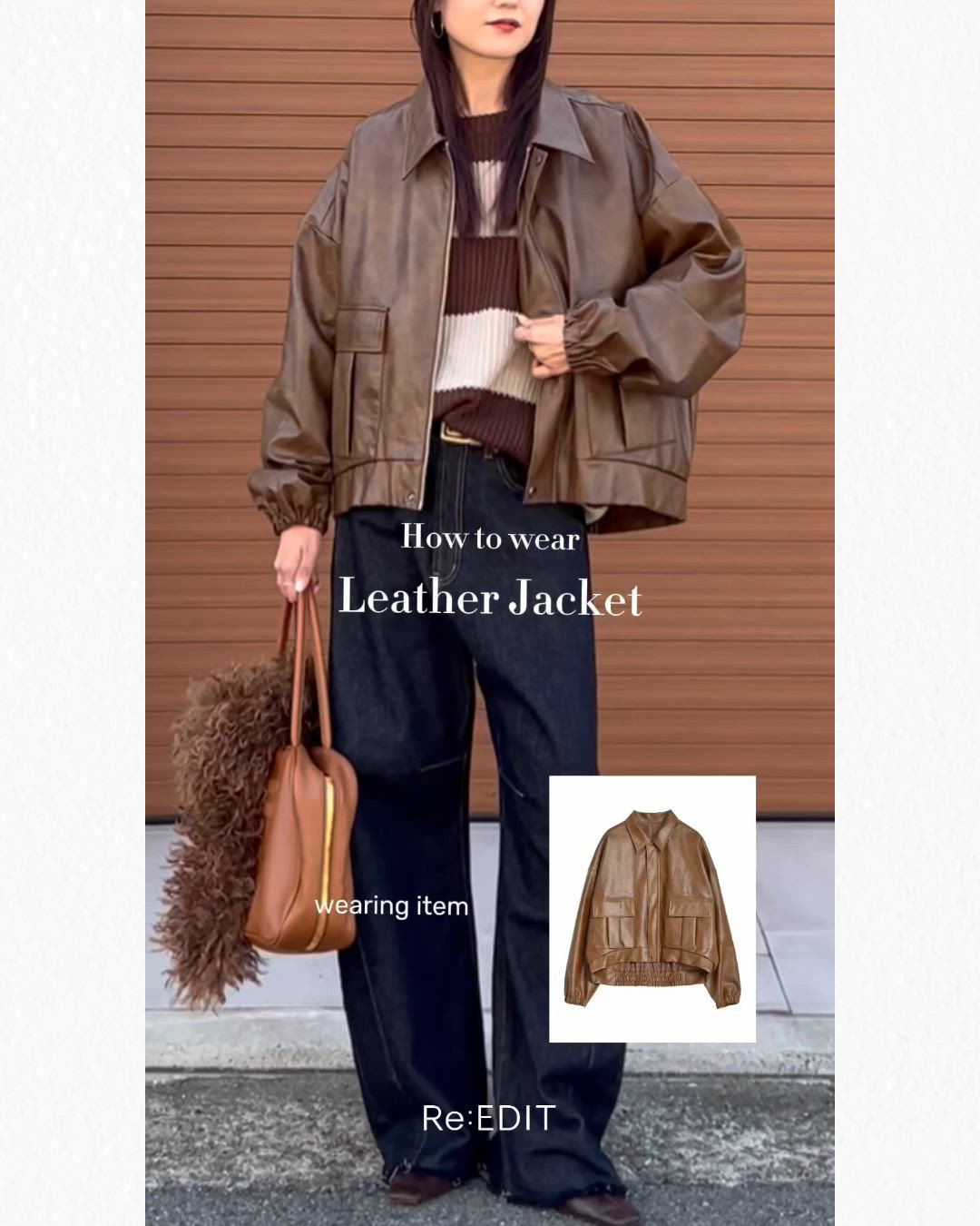 crewre フェイクレザージップブルゾン ブラウン サイズ2 crewre online store / フェイクレザージップブルゾン