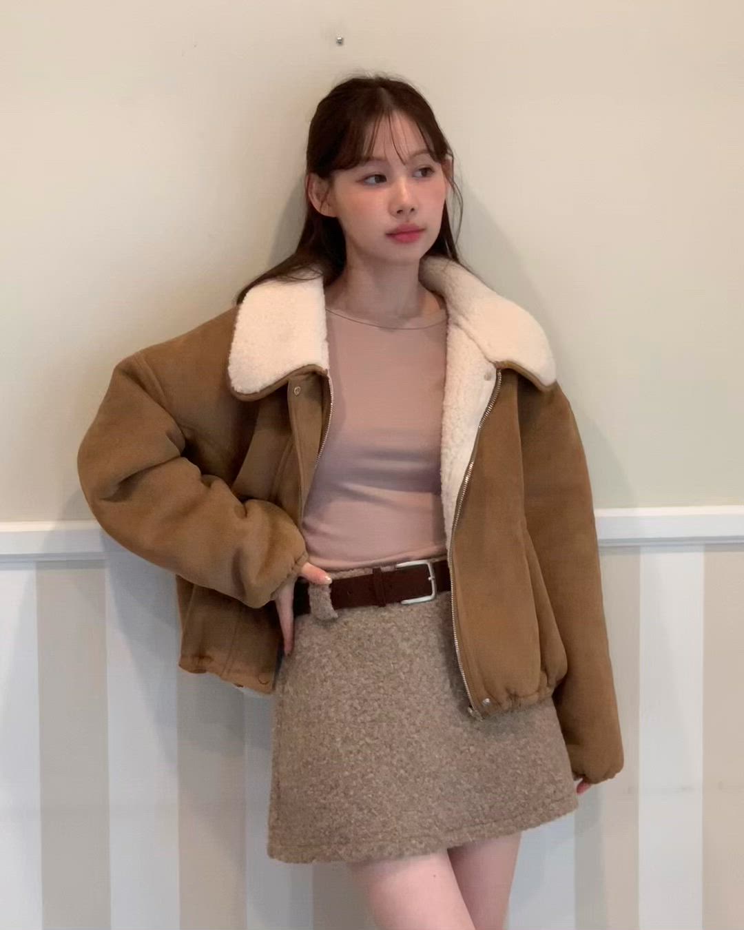 2WAY・着用動画あり】リバーシブルファームートンジャケット（ムートン