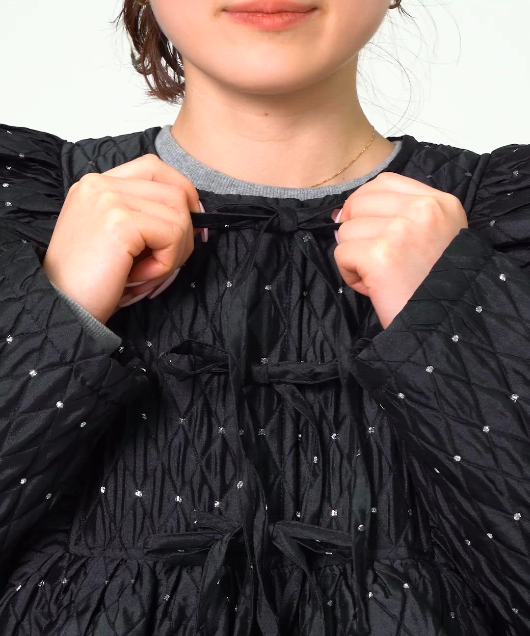 ラメドット フリルコート（その他アウター）｜CAROLINA GLASER