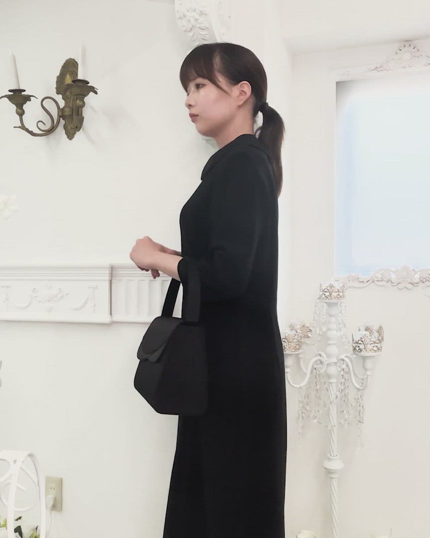 セール】大きいブラックフォーマルバッグ（化粧箱付）（ハンドバッグ