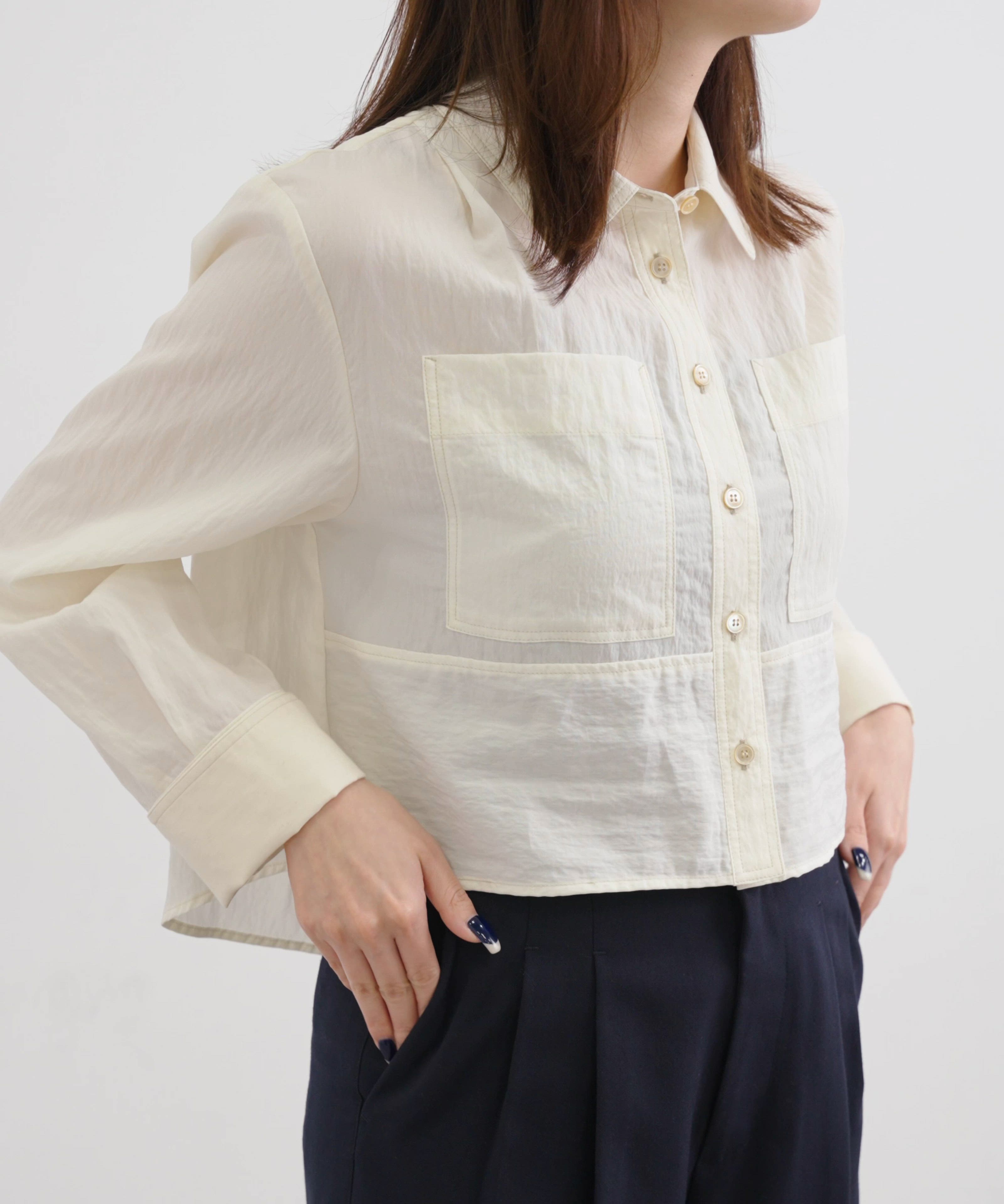 ダブルポケットレーヨンショートシャツ（シャツ/ブラウス）｜PUBLIC