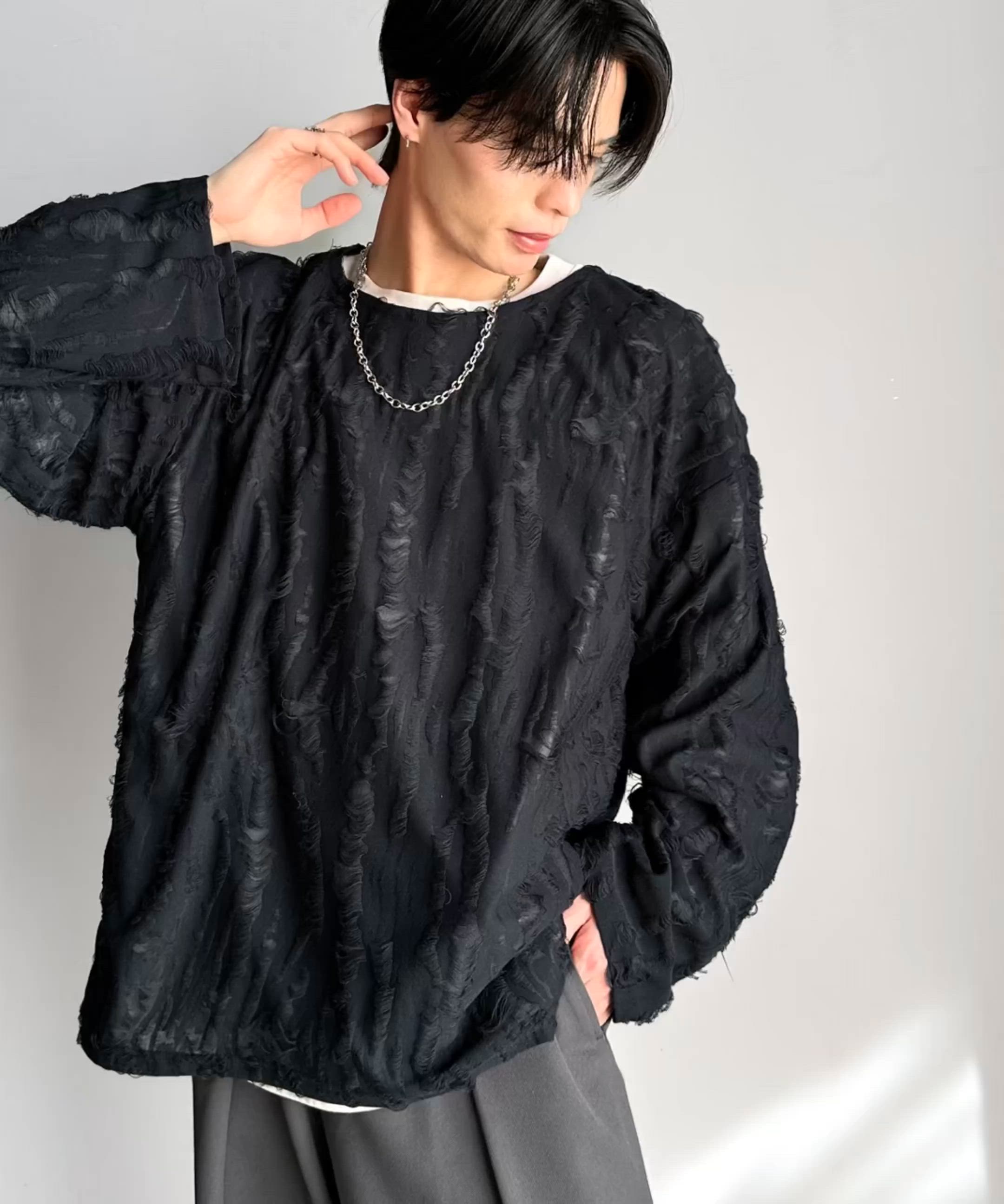 セール】グランジを楽しむ旬スタイル。ダメージ加工ビッグシルエット