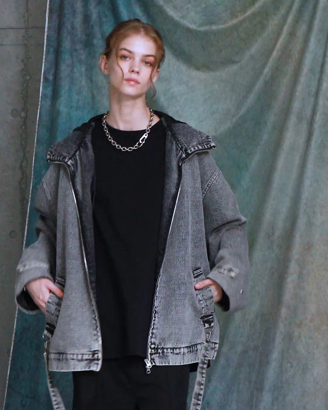 SERACE】Loose drape suspenders mountain parka / ルーズドレープ