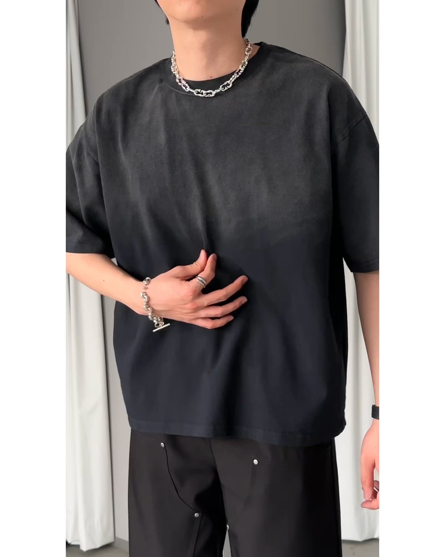 セール】GRADATION SULFUR DYE T-SHIRT/グラデーションサルファーダイT