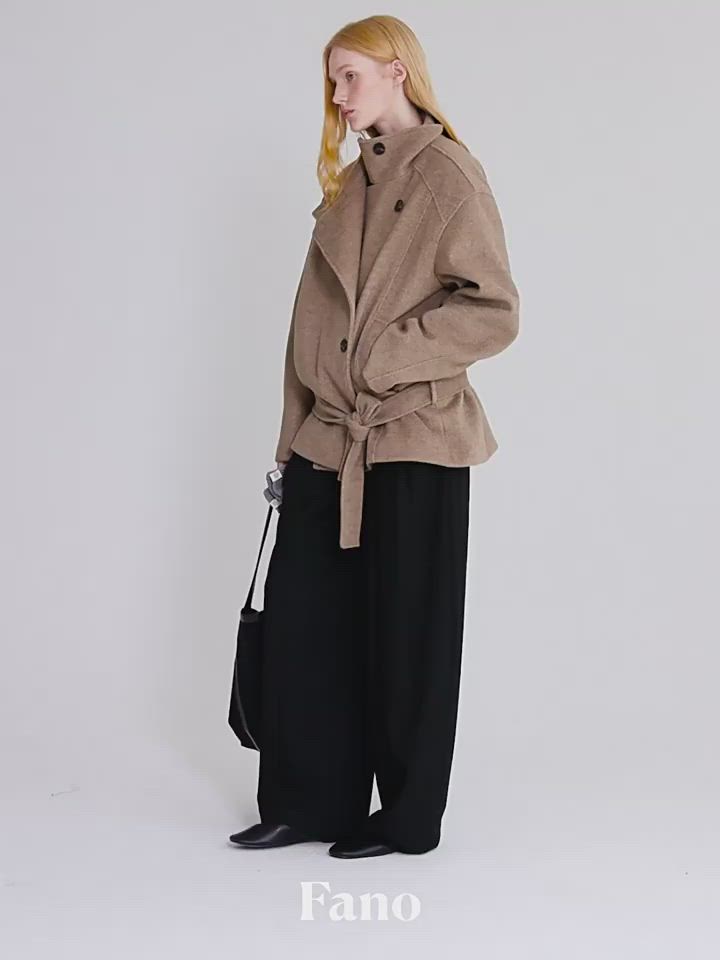 ローウエストベルト ダウン入りウールコート FD25W228【Fano Studios