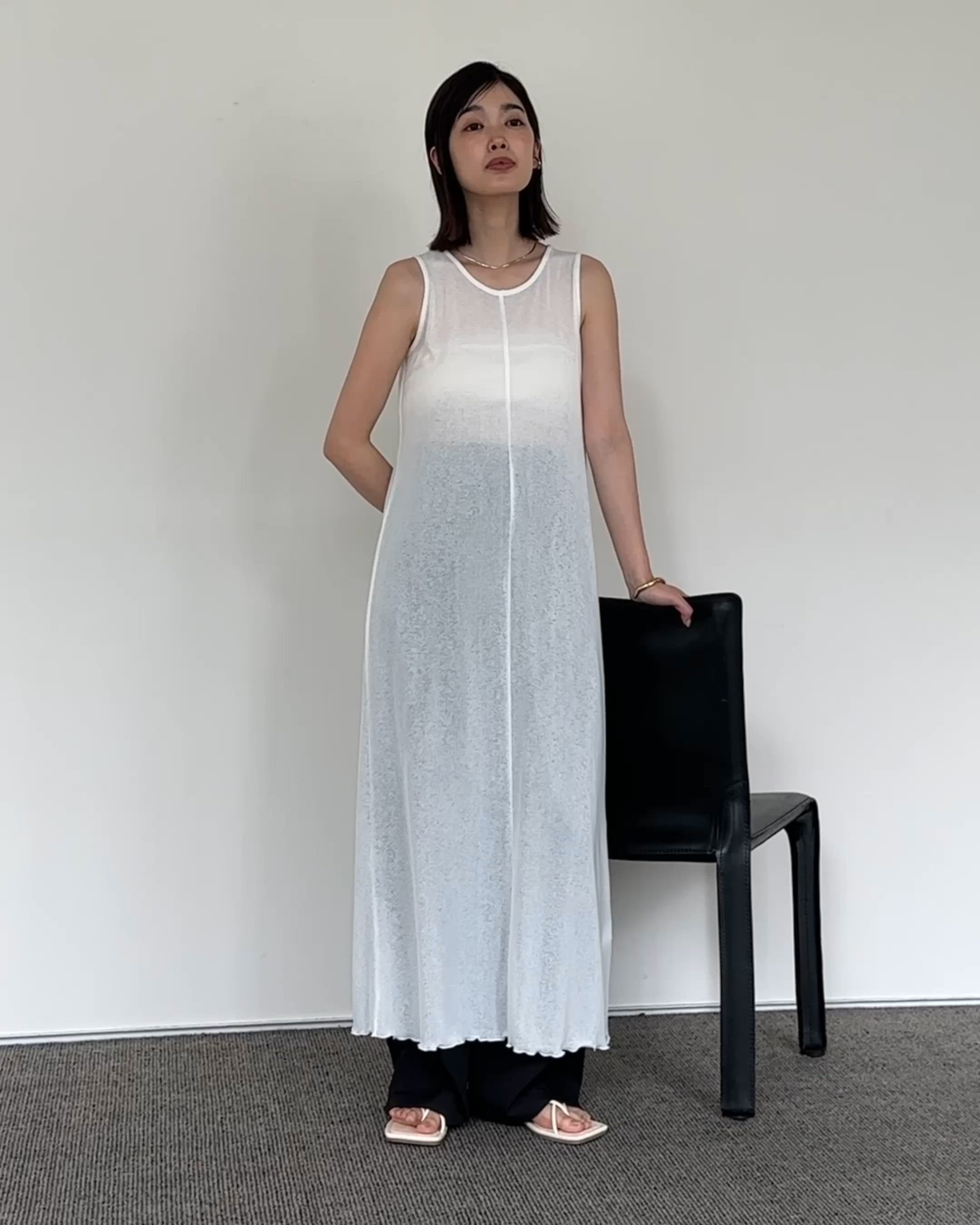 ワンピース et Et】Sheer Cut-Out Sleeveless One-Piece（ワンピース）｜select MOCA