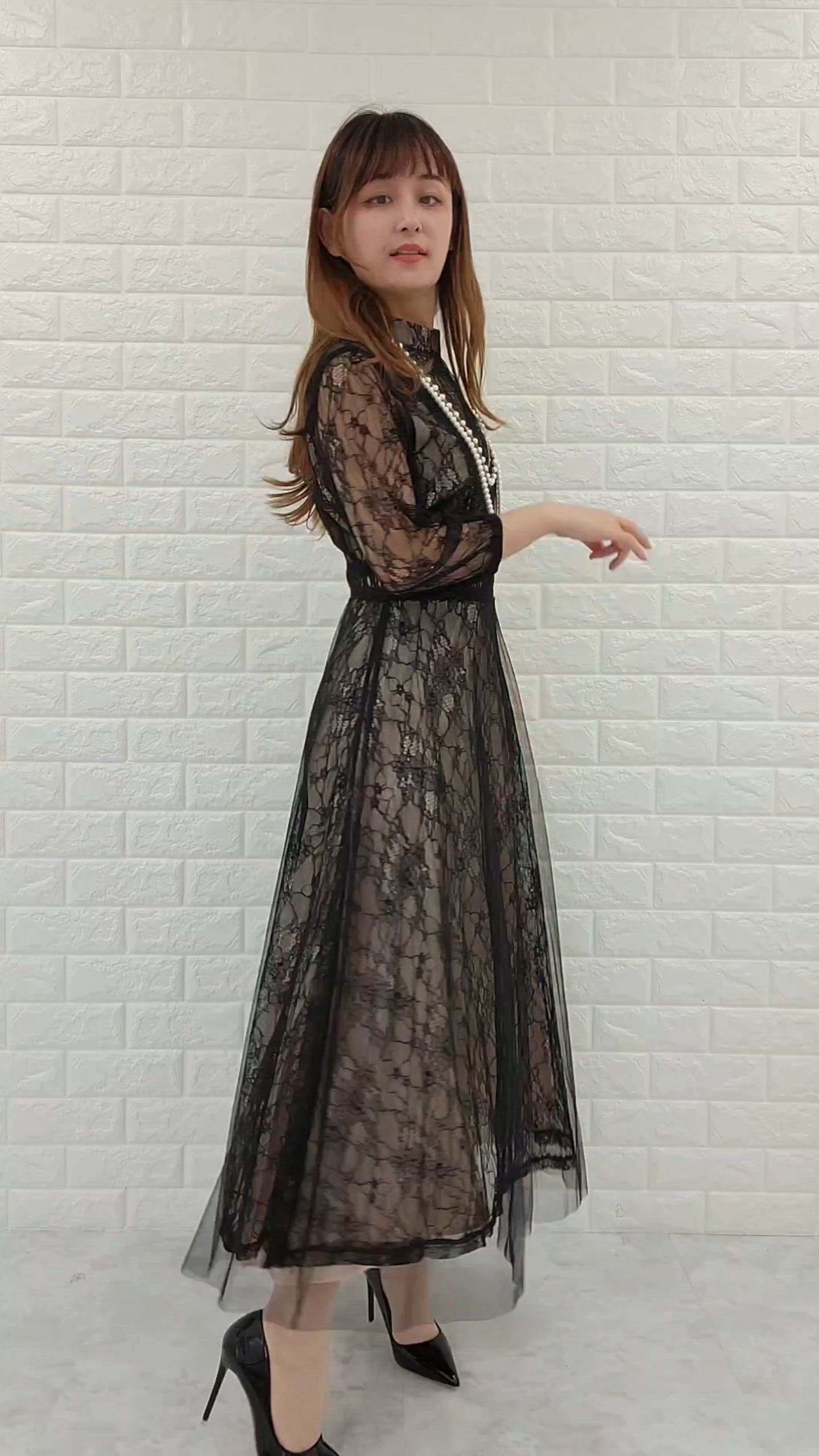 セール】チュールレースロングワンピースドレス（ドレス）｜Lace