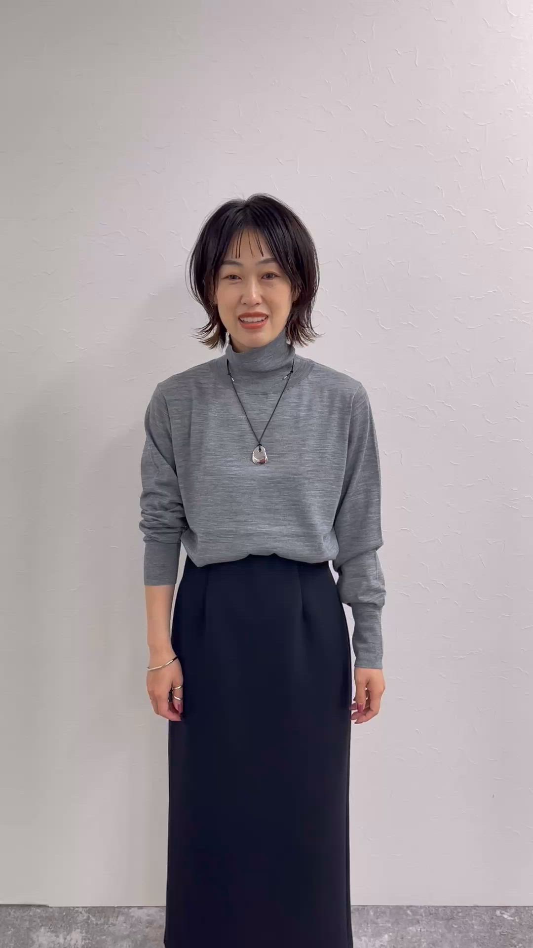 手洗い可能》《アンサンブル対応》18G天竺ハイネックプルオーバー