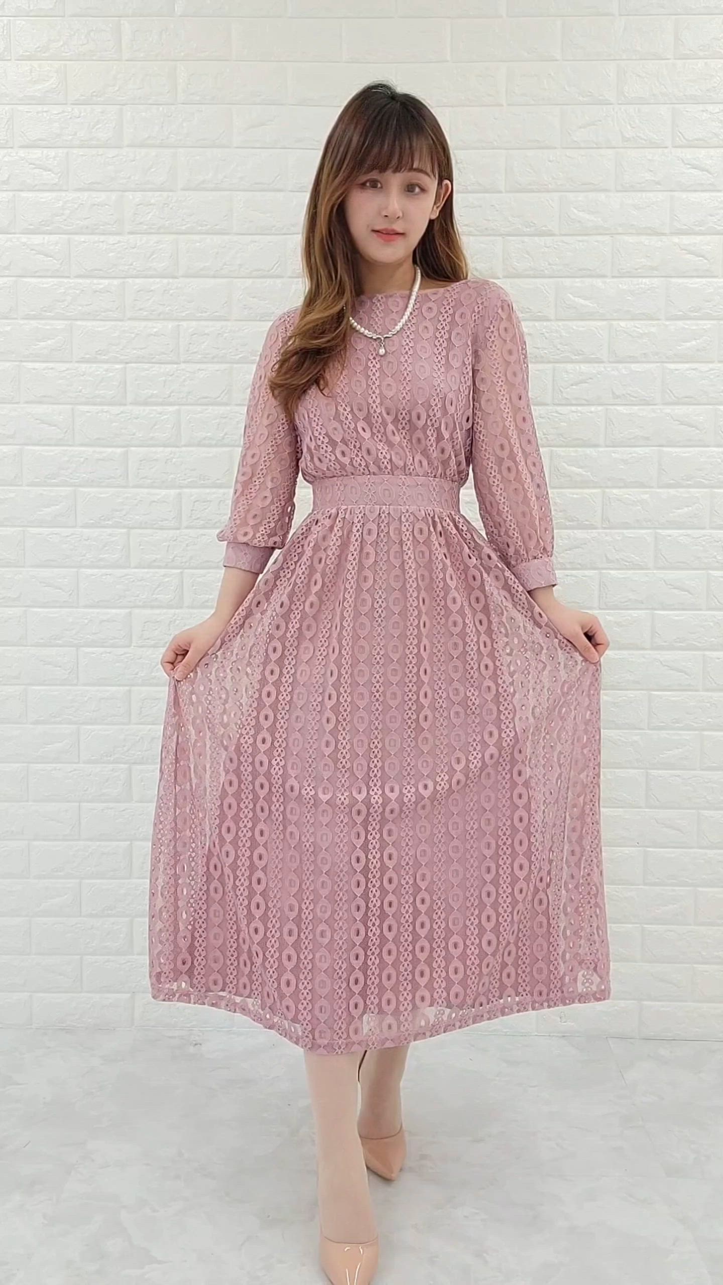 セール】サークルレースロングワンピースドレス（ドレス）｜Lace