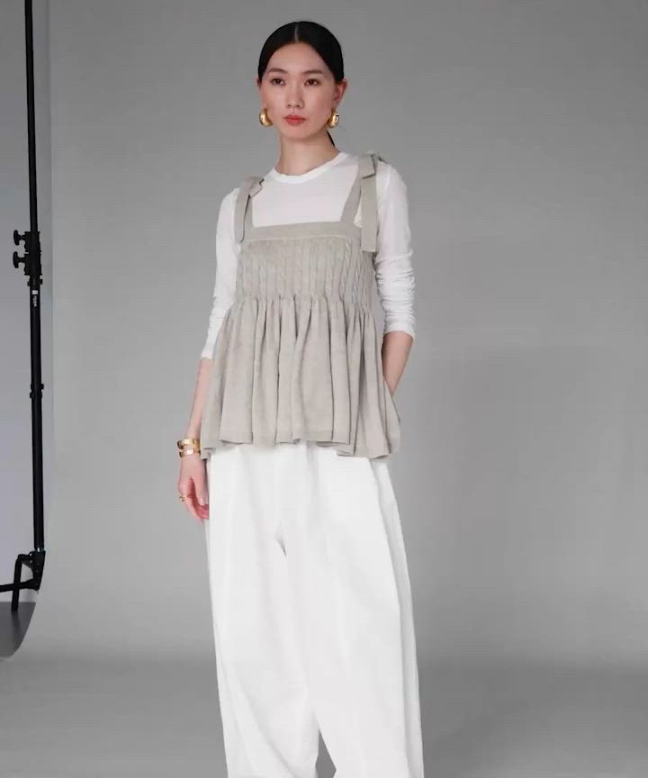 セール】Curensology(カレンソロジー)/ウールリネンキャミニット