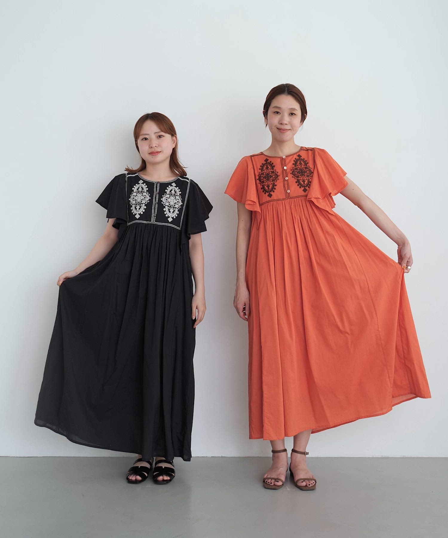 MARK & LONA ⭐︎レアサイズ40ワンピース　バイザーセット セール】スパンコールエンブロイダリーワンピース（ワンピース