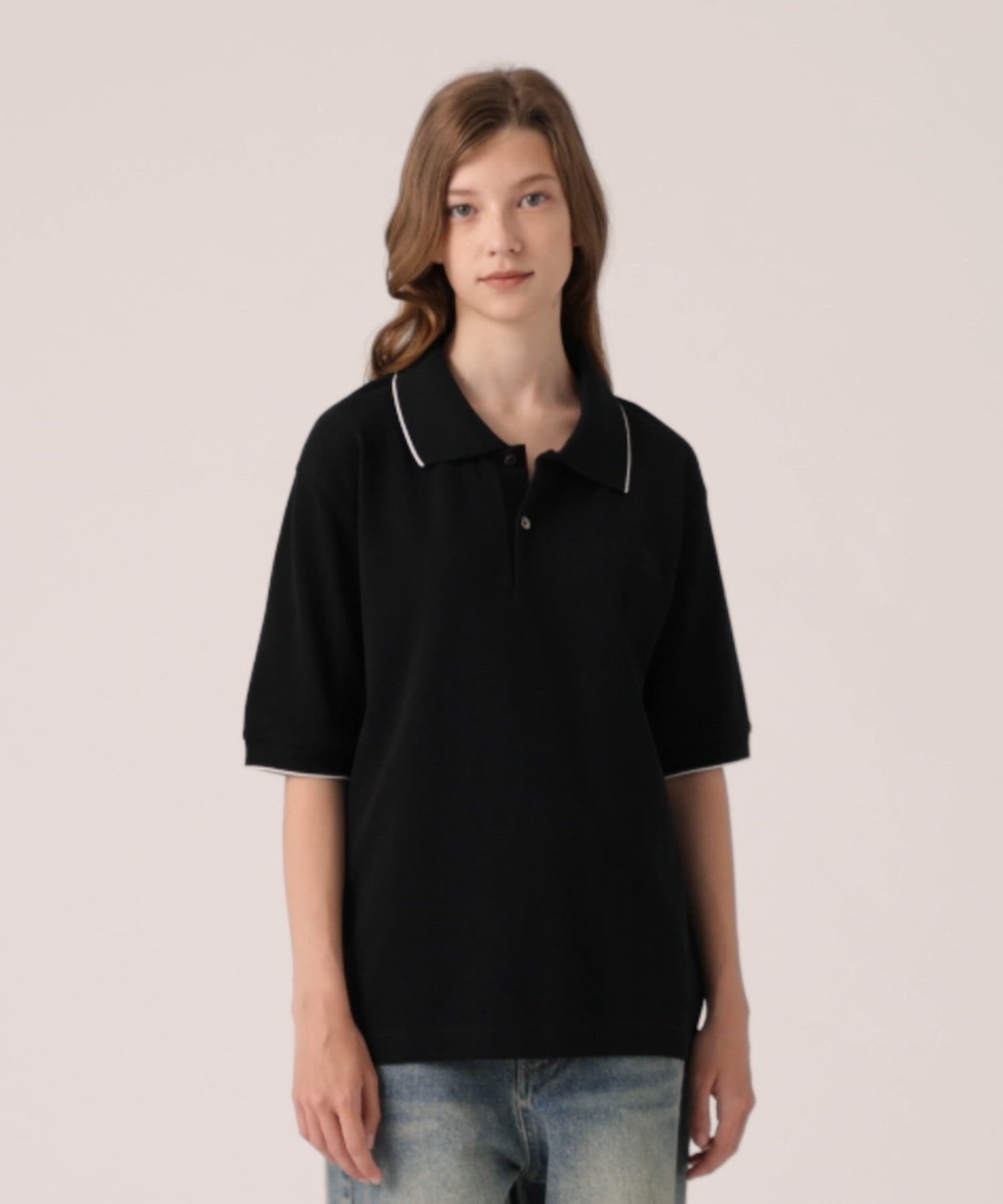 CLEL】Giza Cotton Kanoko Polo Shirt / ギザコットン 鹿子ポロシャツ 