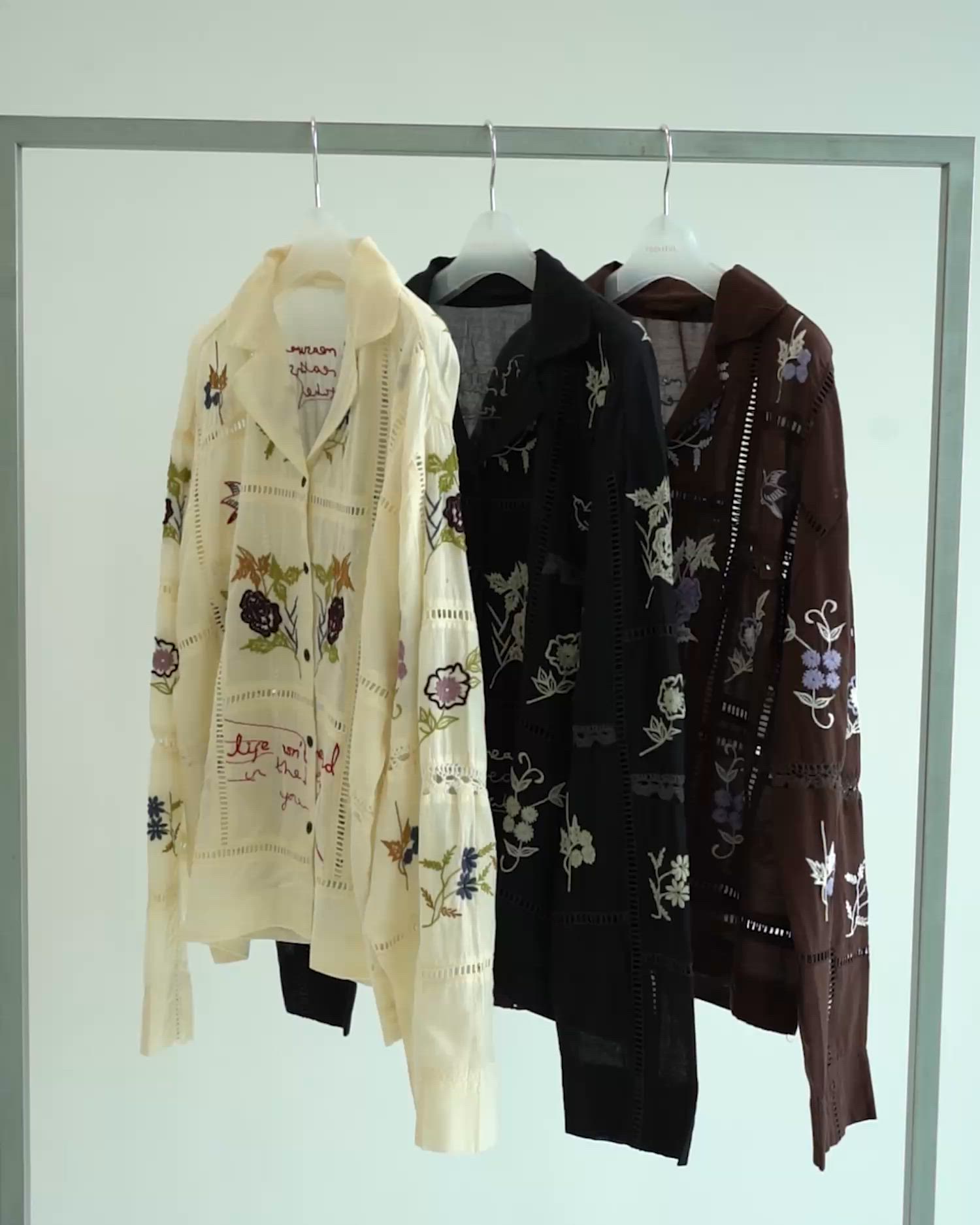 TODAYFUL/トゥデイフル】Embroidery Patchwork Shirts/エンブロイ