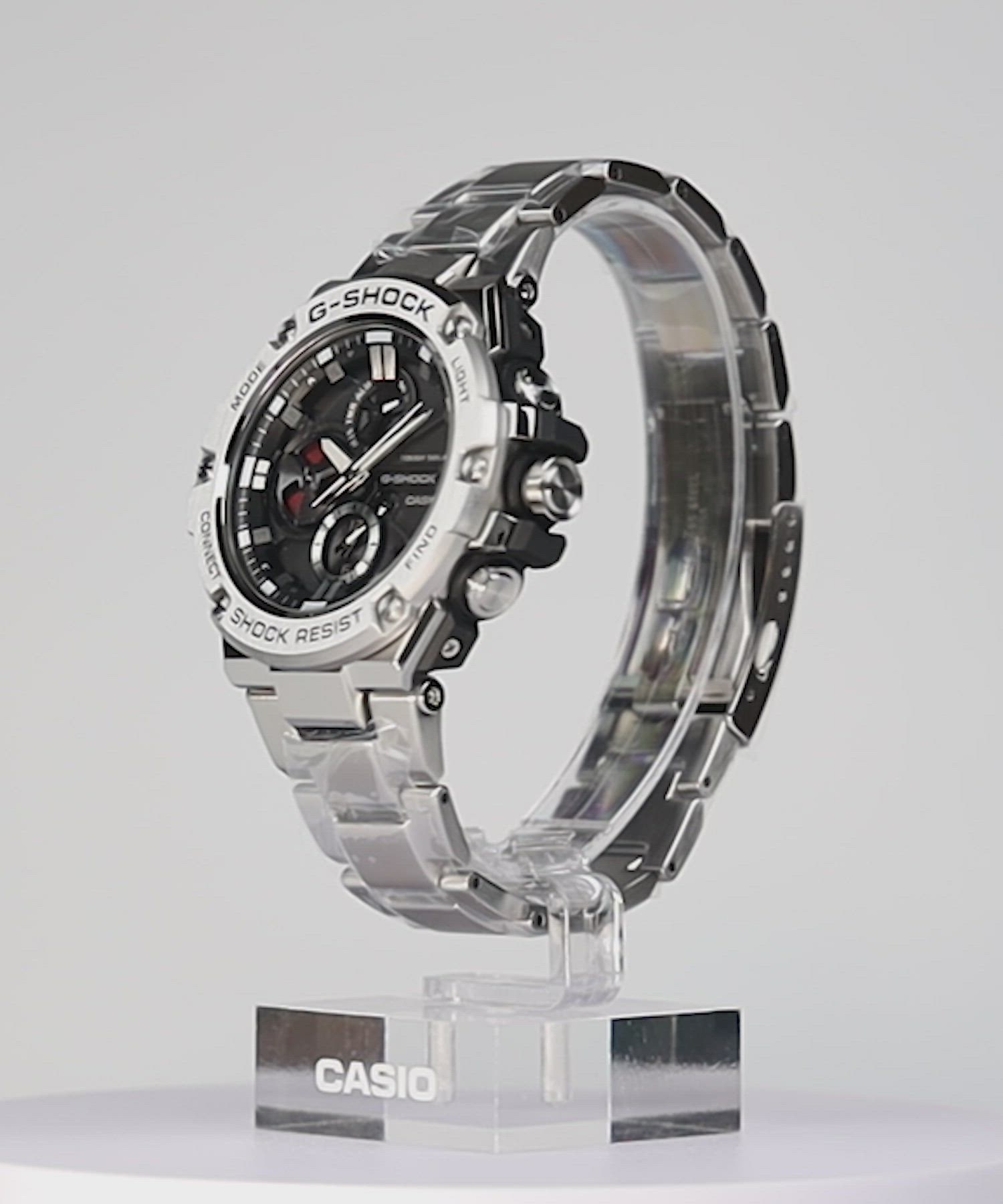 G-SHOCK G-STEEL タフネスクロノグラフ GST-B100D GSTB100D-1A | Analog Silver Solar Powered Men's Watch G-SHOCK | CASIO