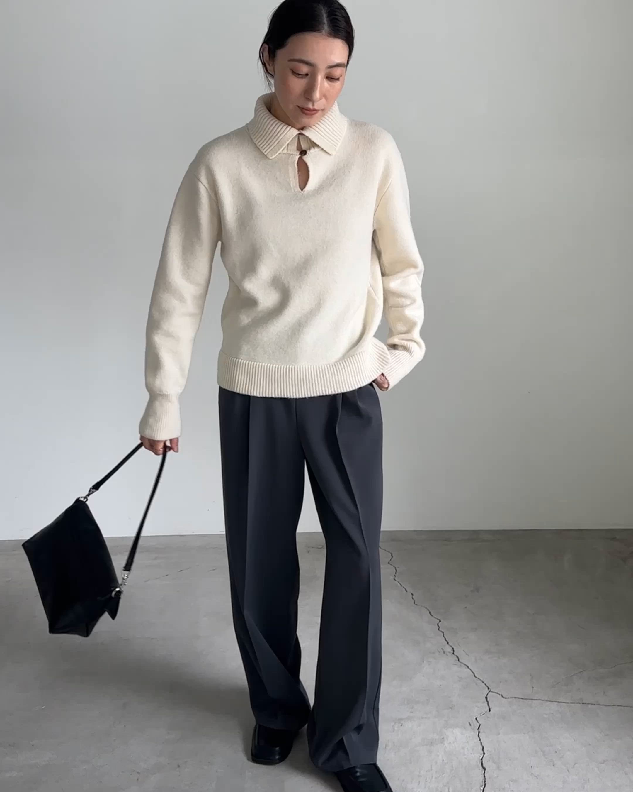 セール】ボタンデザインハイネックニット（ニット/セーター）｜select