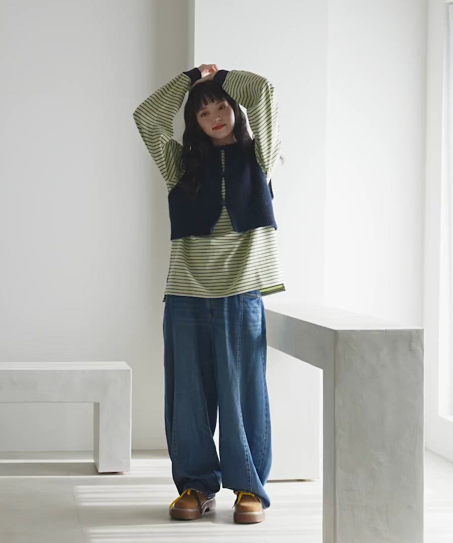 NKJ 2026SS] 3Dドロップデニムパンツ（デニムパンツ）｜niko and