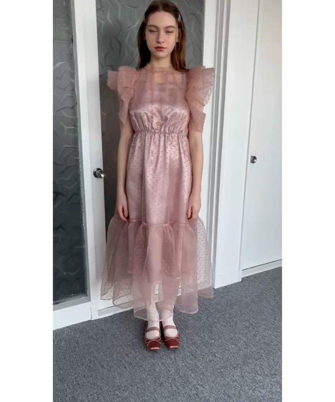 セール】ドットオーガンジーワンピース / Dot organdy dress（ドレス