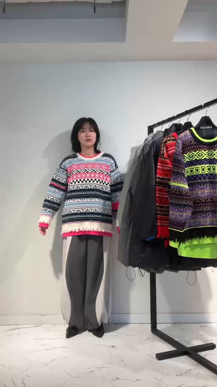 ジャガードニットプルオーバー（ニット/セーター）｜AULA AILA