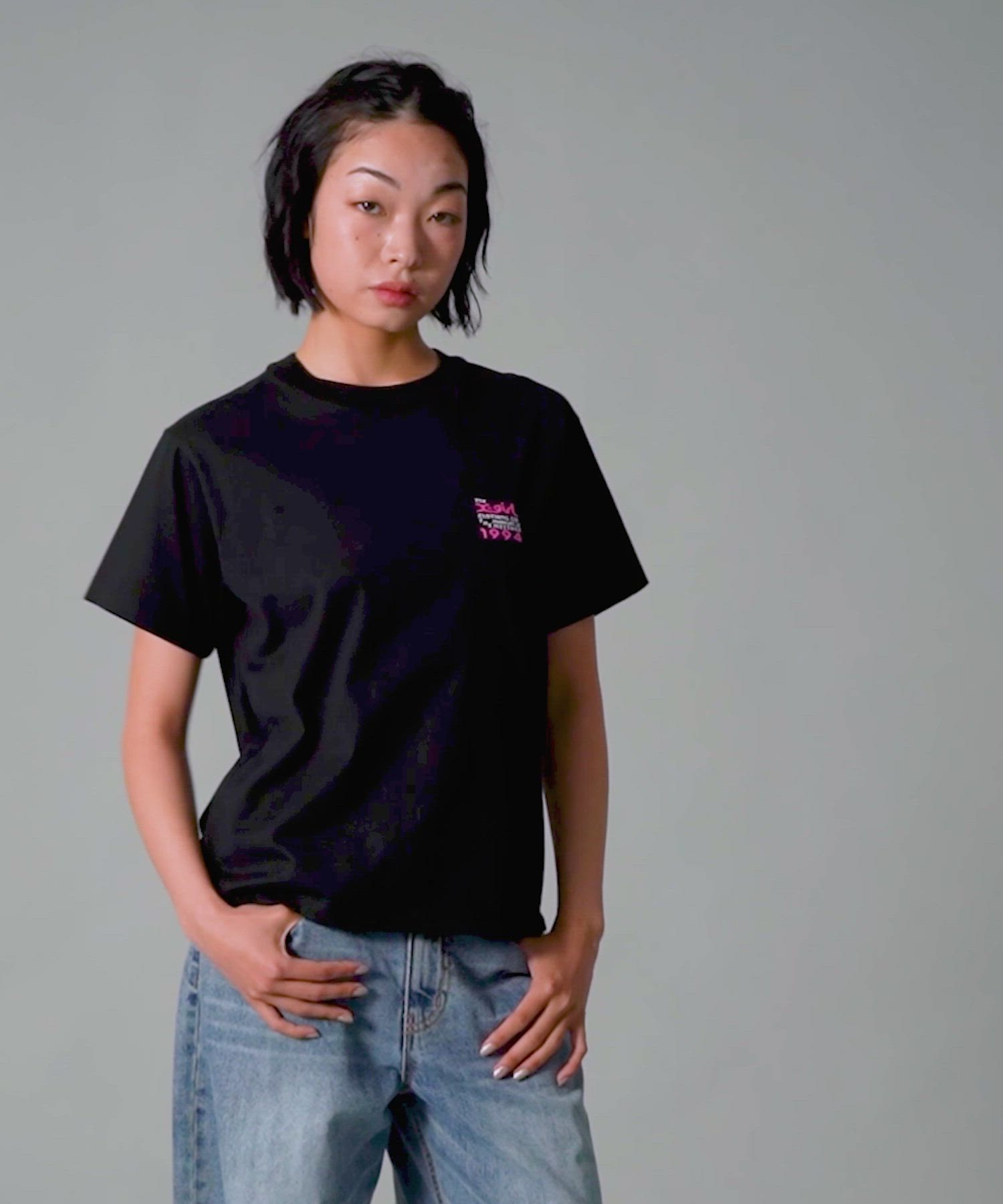 BOX LOGO AND FACE S/S TEE（Tシャツ/カットソー）｜X-girl（エックス