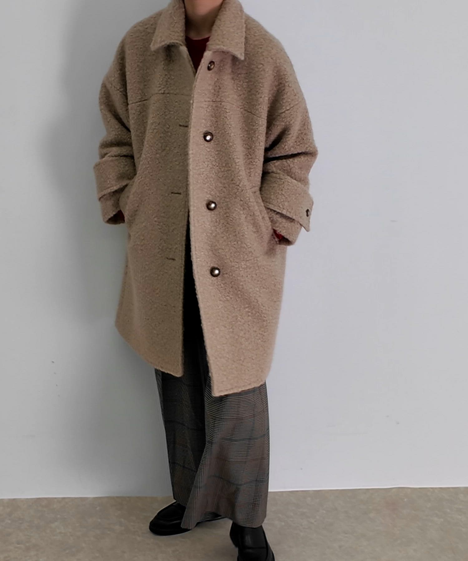 セール】F by ROSSO 『UR TECH』ブークレステンカラーコート（ステン