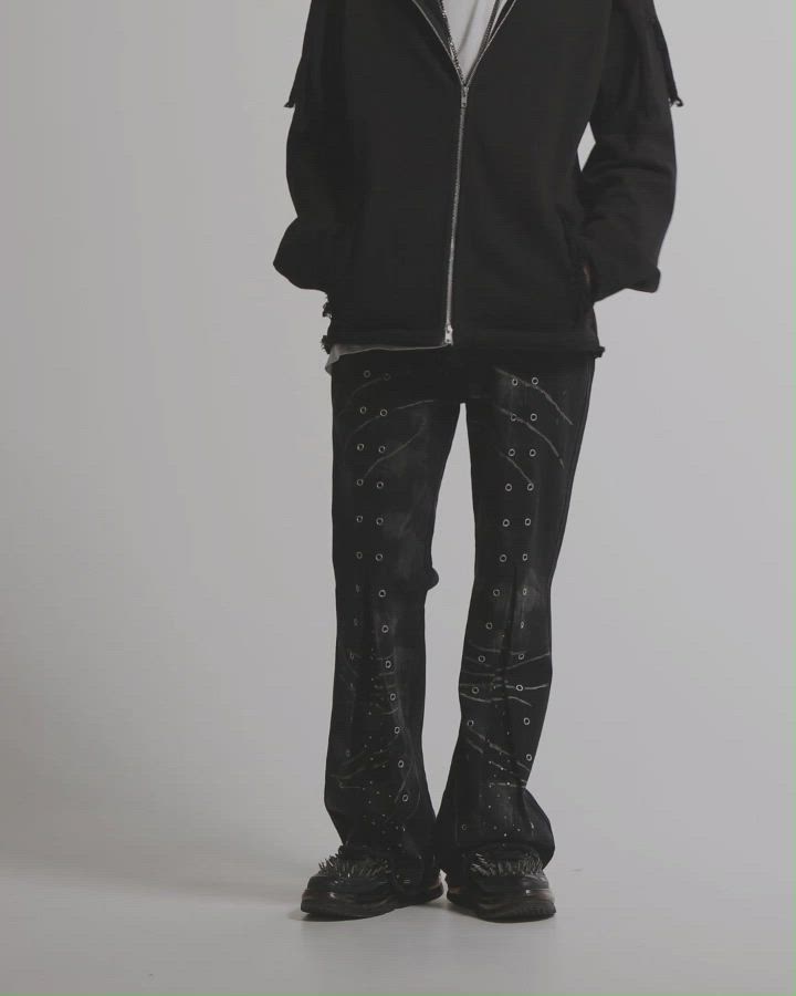 GRANCY】Crazy Design Skinny Flare Denim Pants / クレイジーデザイン