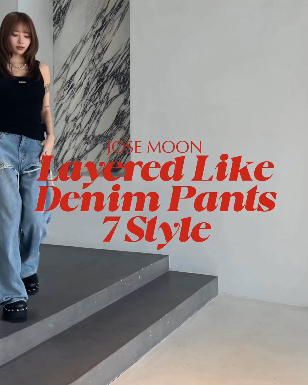 3サイズ展開】LAYERED LIKE DENIM PANTS/レイヤードライクデニムパンツ