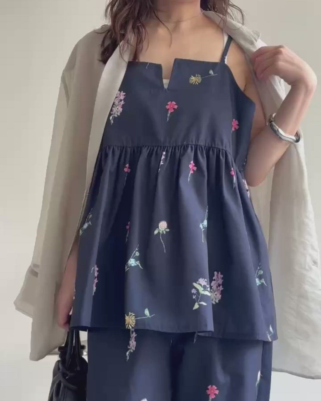 セール】【セットアップ対応】フラワープリントキャミソール
